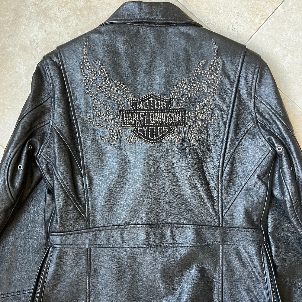 Harley-Davidson Genuine MotorClothes Leather Jacket w/ Studded Logo Wings – Size